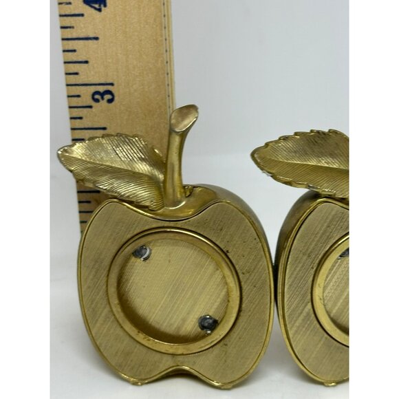 VTG MCM Ted Arnold Solid Brass Apple Photo Frame Pair – 4"x3" MCM Desk Décor 60s - Picture 6 of 6